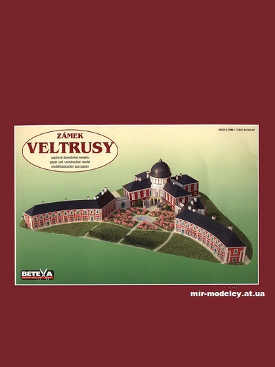 №10384 - Замок Veltrusy (Betexa 128) из бумаги — развертка (шаблон) papercraft скачать бесплатно | Мир бумажного моделирования