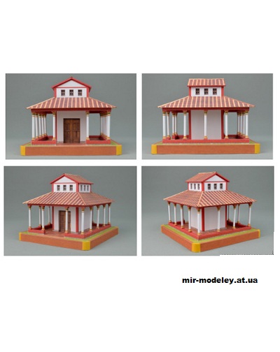 №1072 - Gallo-römischer Tempel von Poppelsdorf / Галло-романский храм из бумаги — развертка (шаблон) papercraft скачать бесплатно | Мир бумажного моделирования