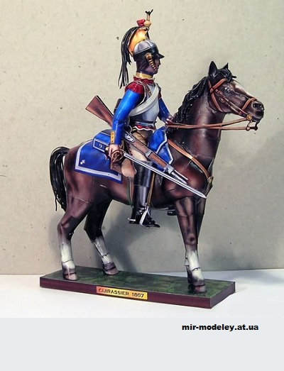 №10944 - Кирасир / Corazziere (Fabrizio Prudenziati) из бумаги — развертка (шаблон) papercraft скачать бесплатно | Мир бумажного моделирования