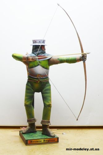 №10956 - English Archer (Azincourt 1415 - English) (Fabrizio Prudenziati) из бумаги — развертка (шаблон) papercraft скачать бесплатно | Мир бумажного моделирования