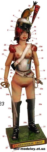 №10967 - Кирасьерета / Cuirassierette (Fabrizio Prudenziati) из бумаги — развертка (шаблон) papercraft скачать бесплатно | Мир бумажного моделирования