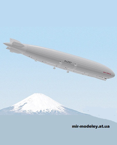 №12265 - LZ 127 Graf Zeppelin (Currell Graphics) из бумаги — развертка (шаблон) papercraft скачать бесплатно | Мир бумажного моделирования