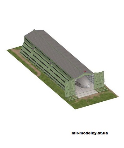 №12273 - Airship Shed (Currell Graphics) из бумаги — развертка (шаблон) papercraft скачать бесплатно | Мир бумажного моделирования