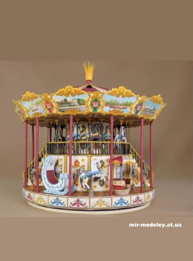 №1256 - Карусель / Rheinromantik Karussell (Mondorfer Bastelbogen) из бумаги — развертка (шаблон) papercraft скачать бесплатно | Мир бумажного моделирования