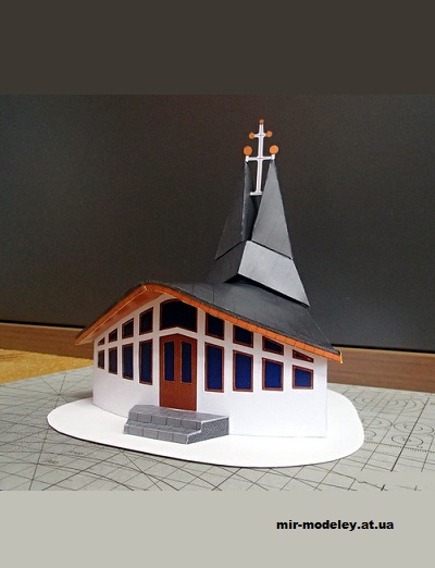 №12857 - Kaple sv. Cyrila a Metoděje ve Škrdlovicích (Pavel Styl) из бумаги — развертка (шаблон) papercraft скачать бесплатно | Мир бумажного моделирования