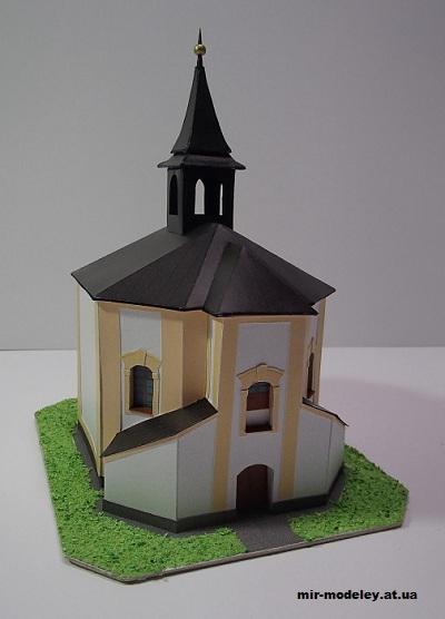 №12873 - Kaple sv. Barbory ve Zdaru nad Sazavou (Pavel Styl) из бумаги — развертка (шаблон) papercraft скачать бесплатно | Мир бумажного моделирования