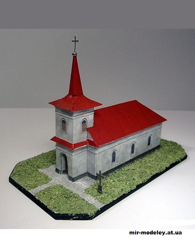 №12901 - Kaple svaté Anny v Nové Vsi u Nového Města na Moravě (Pavel Styl) из бумаги — развертка (шаблон) papercraft скачать бесплатно | Мир бумажного моделирования