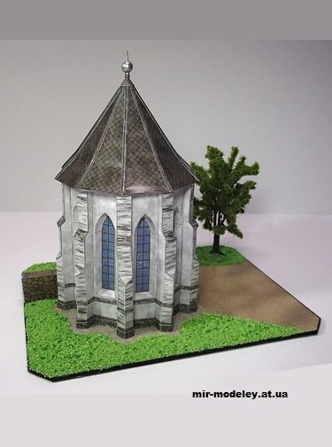 №12909 - Studniční kaple ve Žďáře nad Sázavou (Pavel Styl) из бумаги — развертка (шаблон) papercraft скачать бесплатно | Мир бумажного моделирования