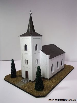 №12912 - Evangelický kostel ve Škvorci (Pavel Styl) из бумаги — развертка (шаблон) papercraft скачать бесплатно | Мир бумажного моделирования