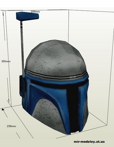 №13107 - Шлем Джанго Фетта / Jango Fett Helmet (Star Wars) из бумаги — развертка (шаблон) papercraft скачать бесплатно | Мир бумажного моделирования