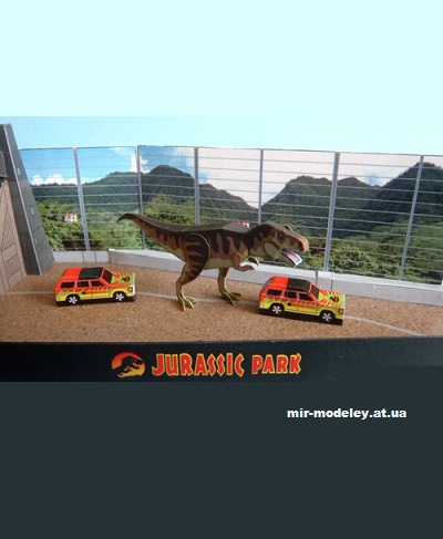 №13175 - Jurrasic park micromodel set / Диорама "Парк Юрского периода" (PR Models) из бумаги — развертка (шаблон) papercraft скачать бесплатно | Мир бумажного моделирования