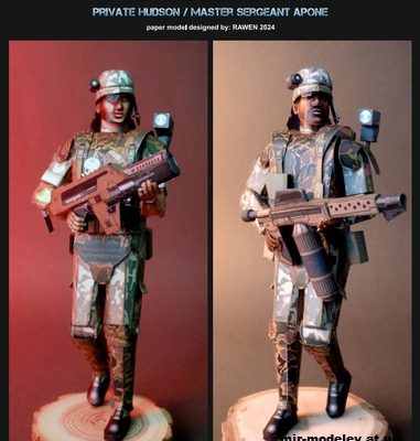13201 kolonialnye morskie pehotincy rjadovoj hadson i master serzhant ejpon chuzhie pr models iz bumagi razvertka shablon papercraft skachat besp 92174f0.jpg