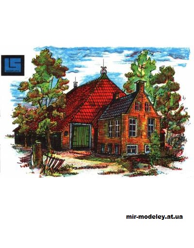 №13398 - Friese "Kop-Hals-Romp" Boerderij (LSB) из бумаги — развертка (шаблон) papercraft скачать бесплатно | Мир бумажного моделирования