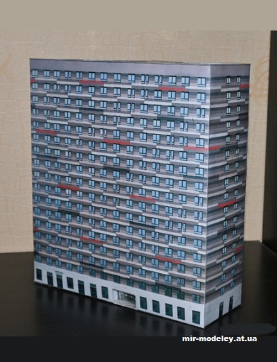 №13571 - Панельный дом серии ПИК2 (Mungojerrie) из бумаги — развертка (шаблон) papercraft скачать бесплатно | Мир бумажного моделирования