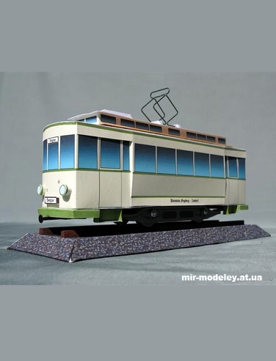 №1366 - Трамвай Rhabarberschlitten (Mondorfer Bastelbogen) из бумаги — развертка (шаблон) papercraft скачать бесплатно | Мир бумажного моделирования