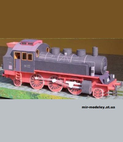 №1387 - Немецкий паровоз BR-64 (Kartonmodell Forum) из бумаги — развертка (шаблон) papercraft скачать бесплатно | Мир бумажного моделирования