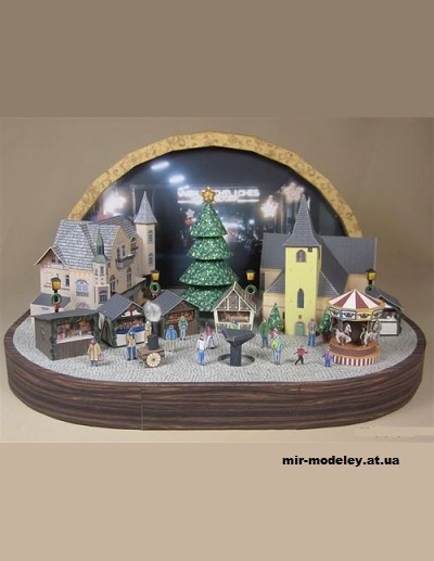 №1423 - Рождество в Мондорфе / Weihnachtliches Mondorf (Mondorfer Bastelbogen) из бумаги — развертка (шаблон) papercraft скачать бесплатно | Мир бумажного моделирования