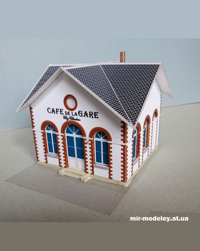 №14345 - Привокзальное кафе / Cafe de la Gare (Cles pour le train miniature 03) из бумаги — развертка (шаблон) papercraft скачать бесплатно | Мир бумажного моделирования