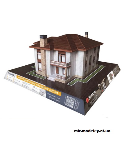 №14399 - Макет дома по проекту 48-24Cedral (Felis lynx) из бумаги — развертка (шаблон) papercraft скачать бесплатно | Мир бумажного моделирования
