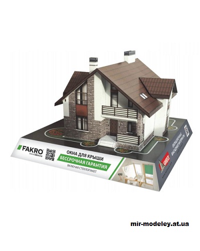 №14401 - Макет дома по проекту 57-00 (Felis lynx) из бумаги — развертка (шаблон) papercraft скачать бесплатно | Мир бумажного моделирования