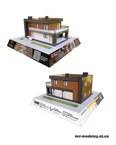 №14426 - Макет дома по проекту 63-42 (Felis lynx) из бумаги — развертка (шаблон) papercraft скачать бесплатно | Мир бумажного моделирования