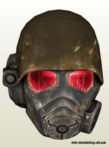 №14582 - Боевой шлем рейнджера / NCR Combat Ranger Helmet (Fallout New Vegas) из бумаги — развертка (шаблон) papercraft скачать бесплатно | Мир бумажного моделирования
