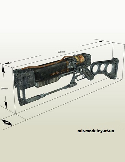 №14587 - Лазерная винтовка AER9 / AER9 Laser Rifle (Fallout 3) из бумаги — развертка (шаблон) papercraft скачать бесплатно | Мир бумажного моделирования