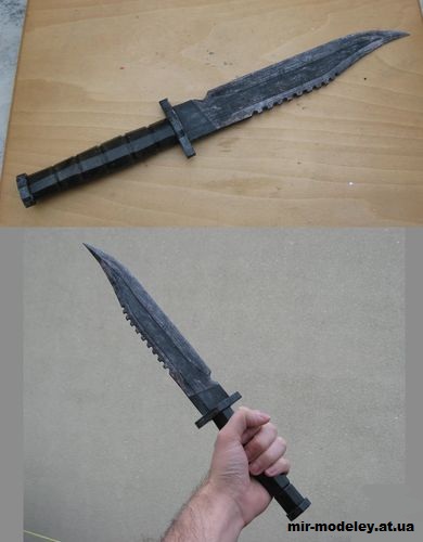 №14588 - Боевой нож / Combat Knife (Fallout 3) из бумаги — развертка (шаблон) papercraft скачать бесплатно | Мир бумажного моделирования