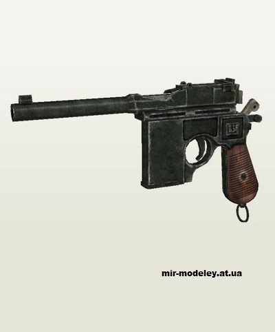 №14597 - Mauser C96 (Fallout 3) из бумаги — развертка (шаблон) papercraft скачать бесплатно | Мир бумажного моделирования