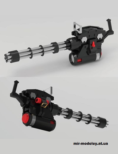№14609 - Gatling Gun (Gundam) из бумаги — развертка (шаблон) papercraft скачать бесплатно | Мир бумажного моделирования