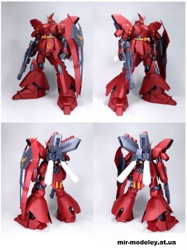№14617 - MSN-04 Sazabi Gundam из бумаги — развертка (шаблон) papercraft скачать бесплатно | Мир бумажного моделирования
