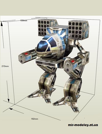 №14644 - MadCat (Mechwarrior 3) из бумаги — развертка (шаблон) papercraft скачать бесплатно | Мир бумажного моделирования