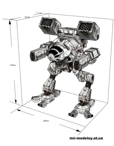 №14645 - MadCat MKII (Mechwarrior 4) из бумаги — развертка (шаблон) papercraft скачать бесплатно | Мир бумажного моделирования