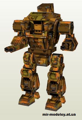 №14659 - Gladiator (Mechwarrior 4) из бумаги — развертка (шаблон) papercraft скачать бесплатно | Мир бумажного моделирования