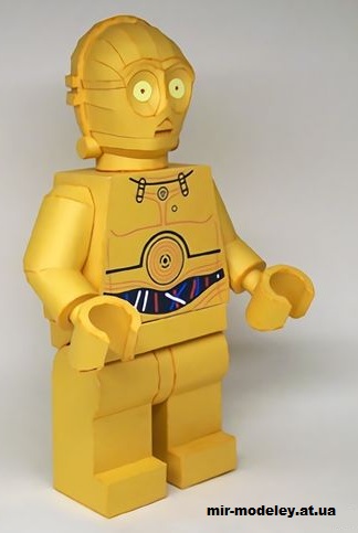 №14709 - Lego C3PO (Star Wars) из бумаги — развертка (шаблон) papercraft скачать бесплатно | Мир бумажного моделирования