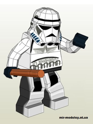 №14711 - Lego Stormtrooper (Star Wars) из бумаги — развертка (шаблон) papercraft скачать бесплатно | Мир бумажного моделирования
