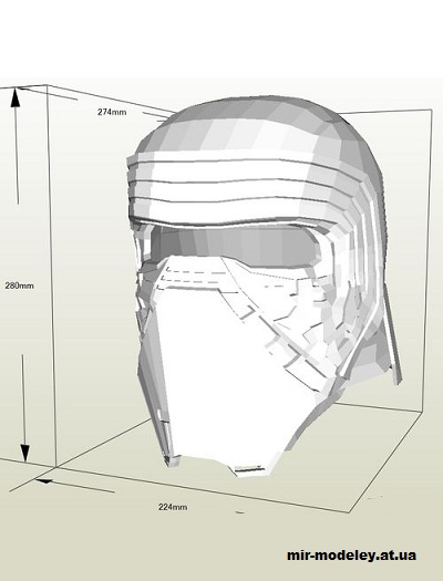 №14714 - Cairo Wren Helmet (Star Wars) из бумаги — развертка (шаблон) papercraft скачать бесплатно | Мир бумажного моделирования