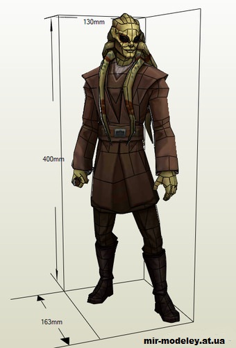 №14753 - Star Wars - Kit Fisto (Robert Csipkes) из бумаги — развертка (шаблон) papercraft скачать бесплатно | Мир бумажного моделирования