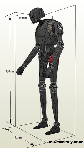 №14765 - K2SO (Star Wars) из бумаги — развертка (шаблон) papercraft скачать бесплатно | Мир бумажного моделирования