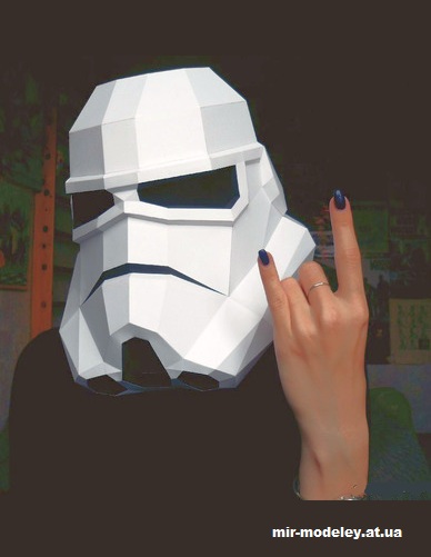 №14780 - Шлем штурмовика / Stormtrooper Helmet (Star Wars) из бумаги — развертка (шаблон) papercraft скачать бесплатно | Мир бумажного моделирования