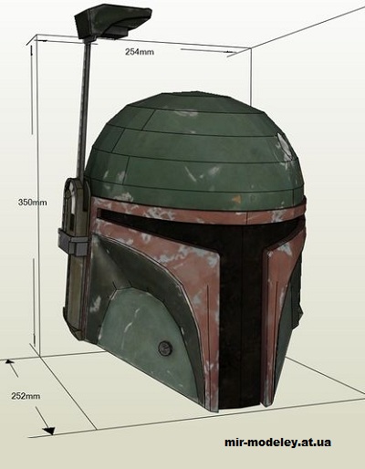 №14785 - Шлем Боба Фетта / Boba Fett Helmet (Star Wars) из бумаги — развертка (шаблон) papercraft скачать бесплатно | Мир бумажного моделирования