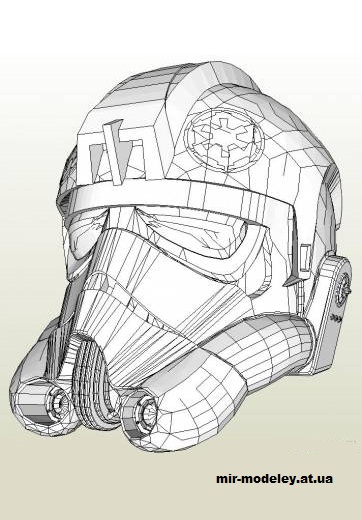 №14793 - Tie Fighter Pilot Helmet (Star Wars) из бумаги — развертка (шаблон) papercraft скачать бесплатно | Мир бумажного моделирования