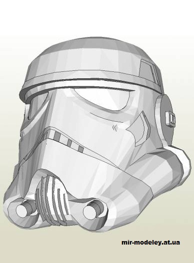 №14794 - Шлем штурмовика (Star Wars Episode IV A New Hope) из бумаги — развертка (шаблон) papercraft скачать бесплатно | Мир бумажного моделирования