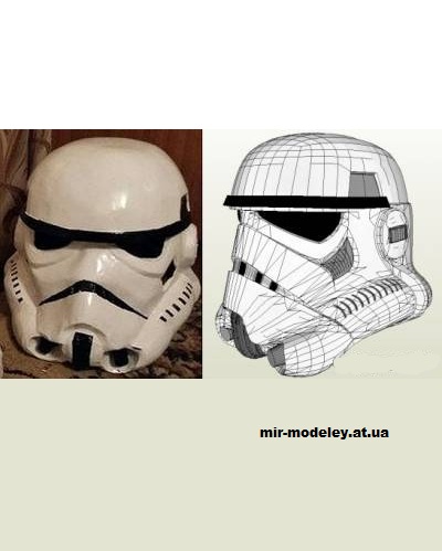 №14799 - Шлем штурмовика (Star Wars Episode IV A New Hope) из бумаги — развертка (шаблон) papercraft скачать бесплатно | Мир бумажного моделирования