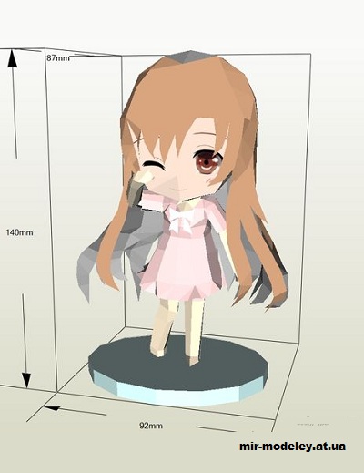 №14804 - Чиби Асуна / Chibi Asuna (Sword Art Online) из бумаги — развертка (шаблон) papercraft скачать бесплатно | Мир бумажного моделирования