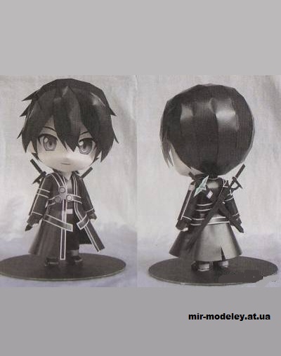 №14809 - Кирито / Kirito (Sword Art Online) из бумаги — развертка (шаблон) papercraft скачать бесплатно | Мир бумажного моделирования