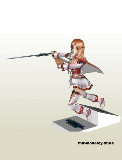 №14810 - Asuna (Sword Art Online) из бумаги — развертка (шаблон) papercraft скачать бесплатно | Мир бумажного моделирования