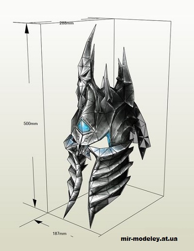 №14944 - Шлем Короля-Лича / Lich King Helmet (World of Warcraft) из бумаги — развертка (шаблон) papercraft скачать бесплатно | Мир бумажного моделирования