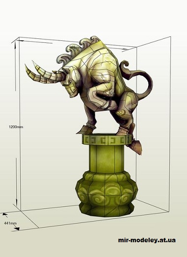 №14946 - Статуя быка / Bull Statue (World of Warcraft) из бумаги — развертка (шаблон) papercraft скачать бесплатно | Мир бумажного моделирования