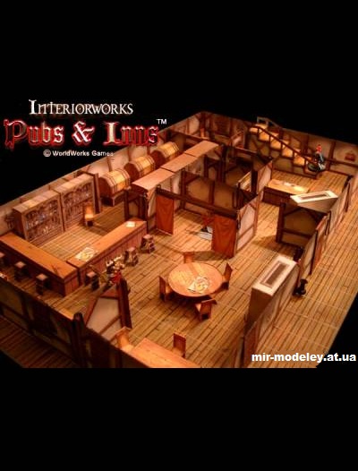 №1496 - Игровое поле Pubs & Inns (WorldWorks Games) из бумаги — развертка (шаблон) papercraft скачать бесплатно | Мир бумажного моделирования